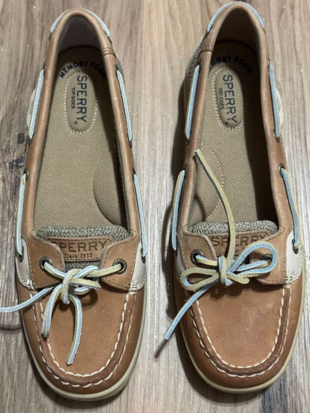 Sperry Top-Sider Shoes Women's 7.5 Angelfish Boat Shoes 9102047 Tan Leather
